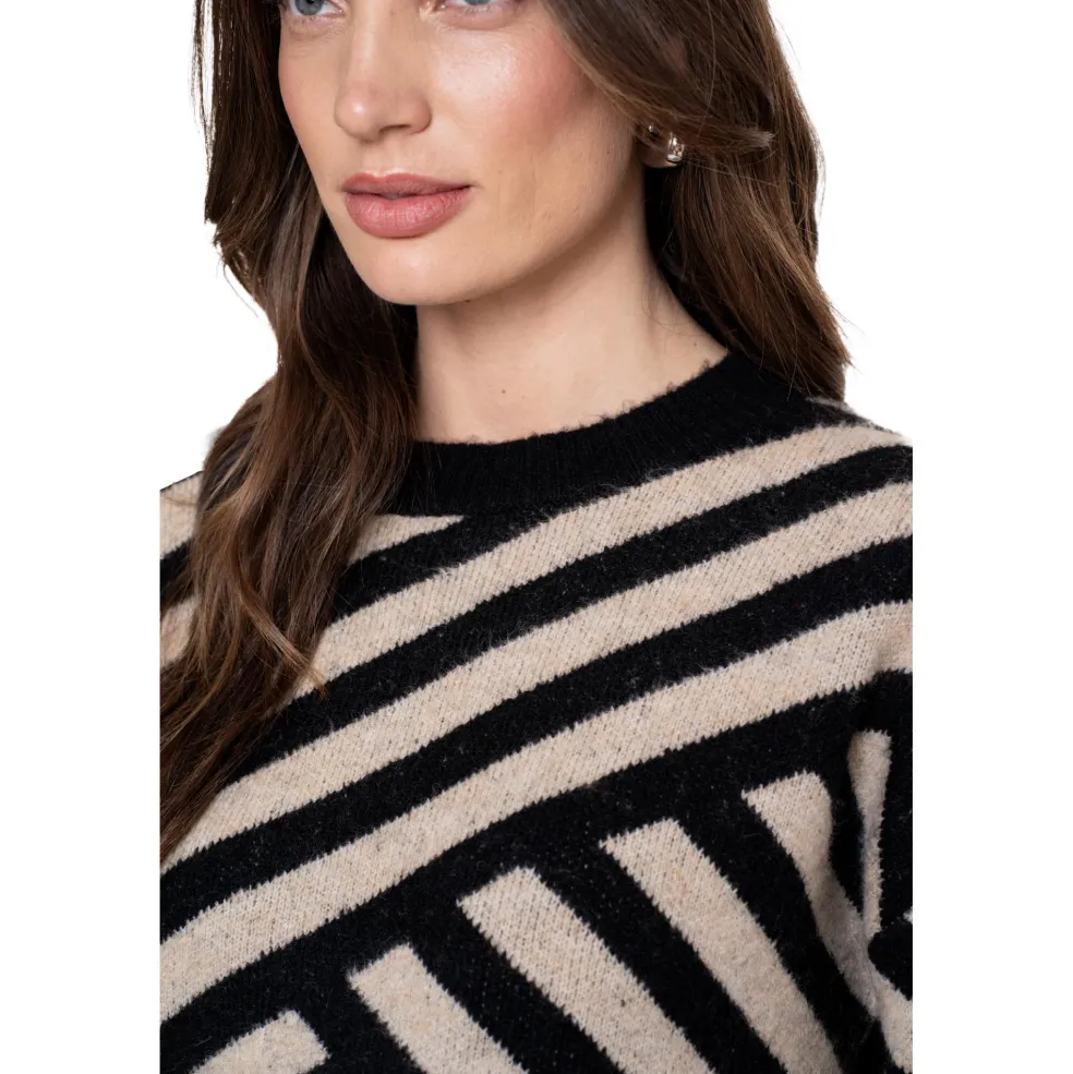 Geisha sweater dames sand black