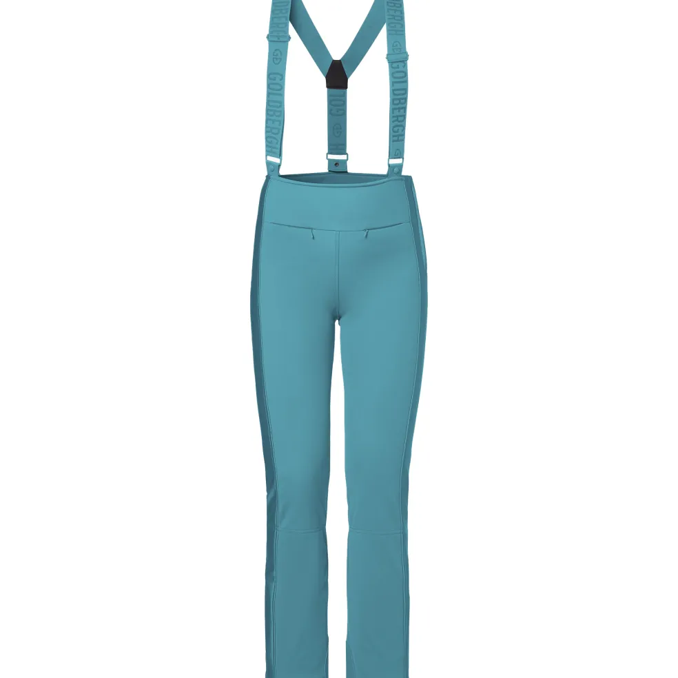 Goldbergh HIGH END softshell salopette skibroek dames turchese