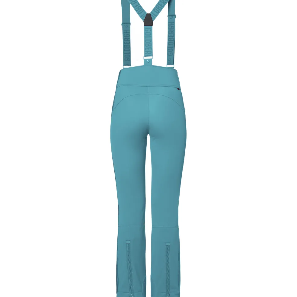 Goldbergh HIGH END softshell salopette skibroek dames turchese