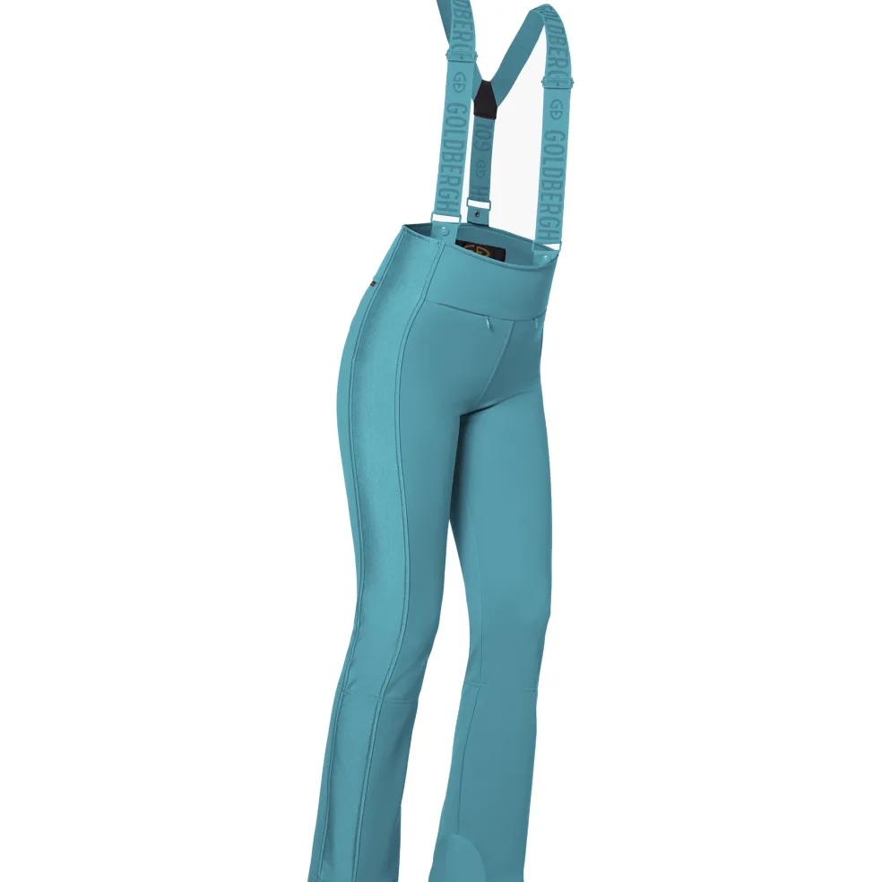 Goldbergh HIGH END softshell salopette skibroek dames turchese