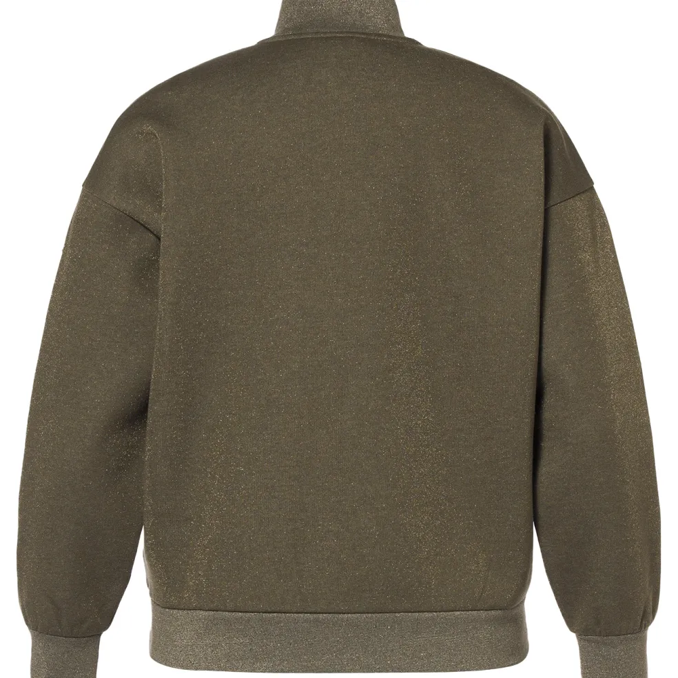 Goldbergh SIZZLE sweater dames dark olive lurex