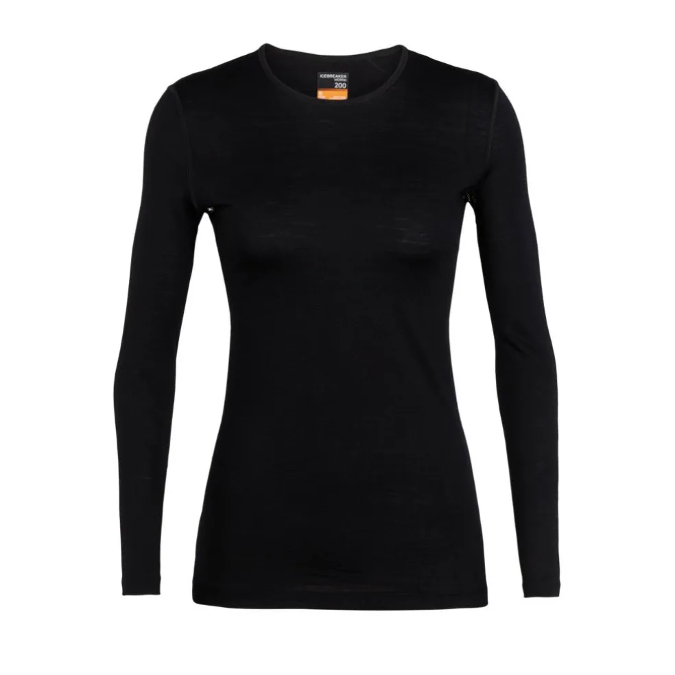 Icebreaker 200 Oasis LS ronde hals thermoshirt dames black