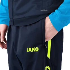 JAKO Allround Polyester trainingsbroek marine fluogeel