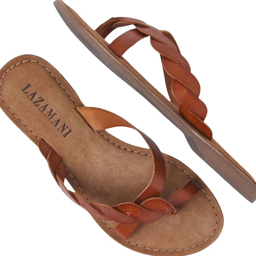 Lazamani Ava slippers dames tan