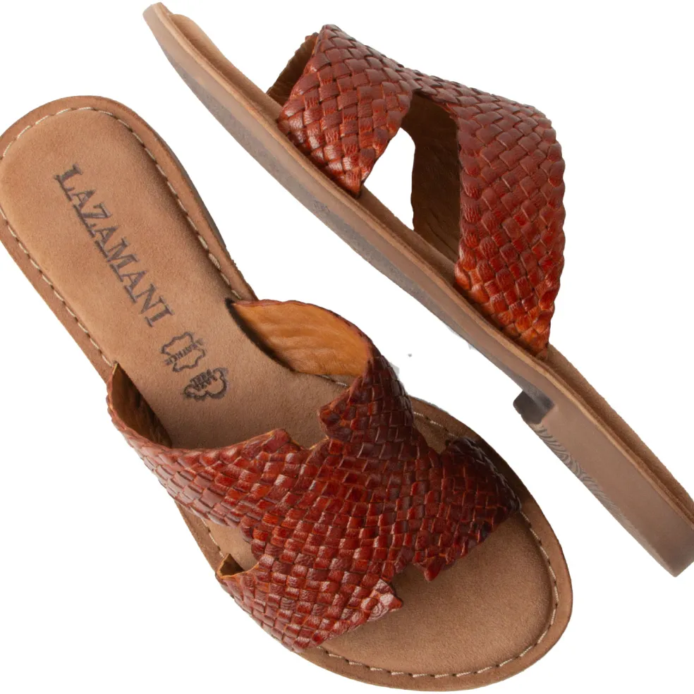 Lazamani Flor slippers dames tan