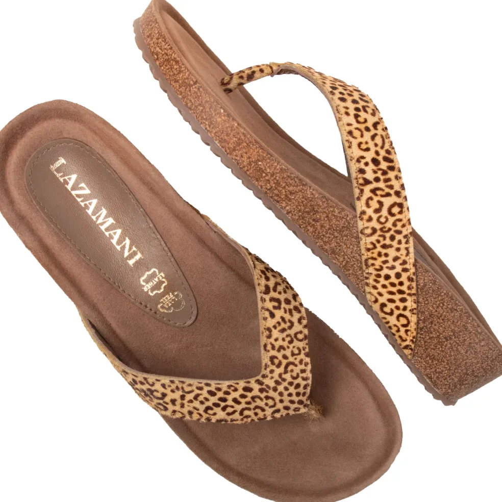 Lazamani Laura slippers dames leopard
