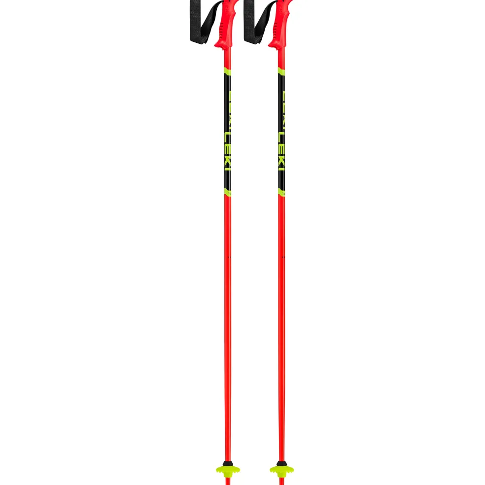 Leki Racing Kids skistokken junior bright red black neon yellow