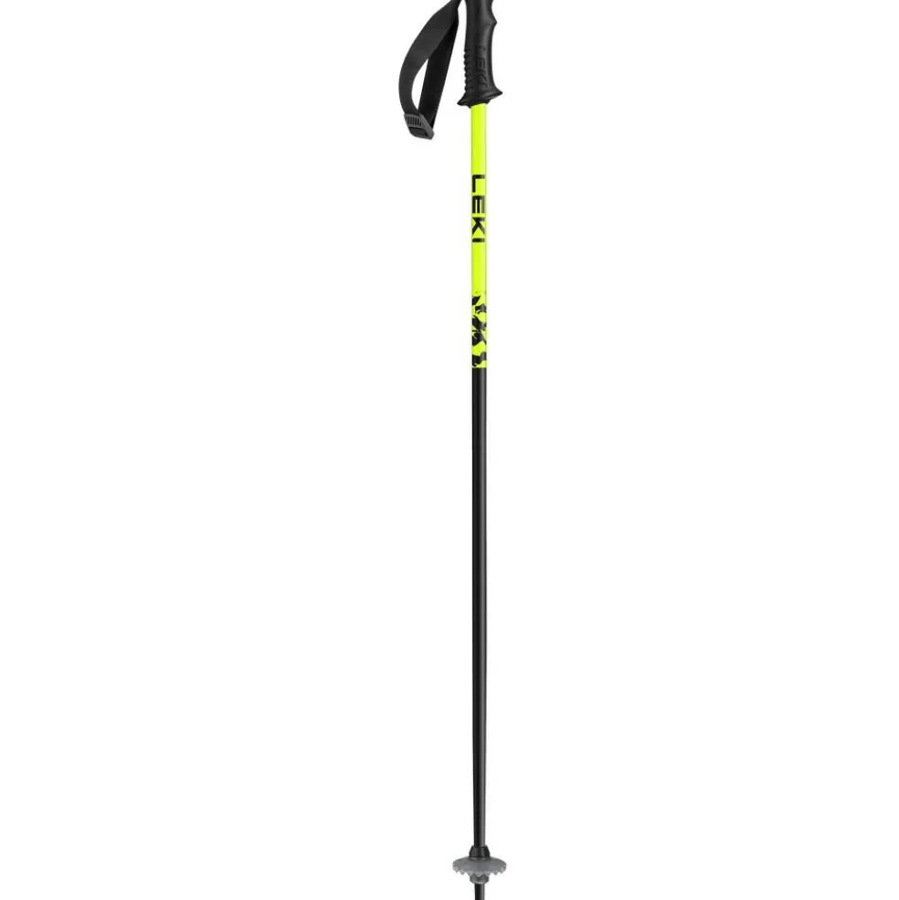 Leki Rider skistokken junior black neon yellow white