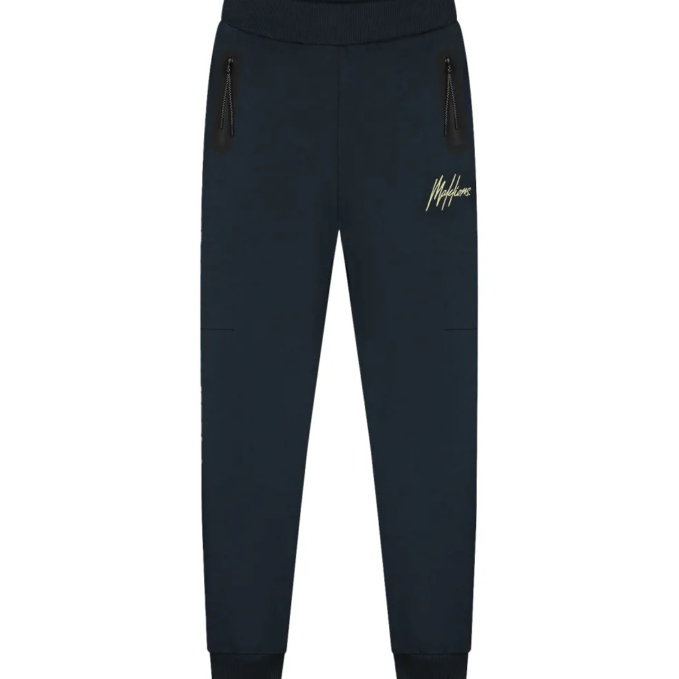 Malelions Counter joggingbroek junior navy bright yellow