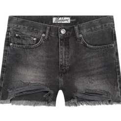 Malelions Damaged Denim short dames black