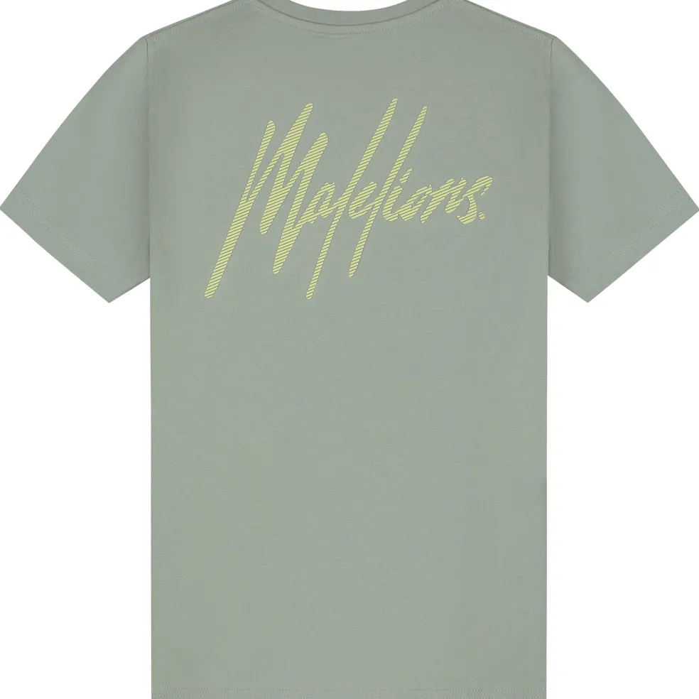 Malelions Striped Signature shirt junior agave green