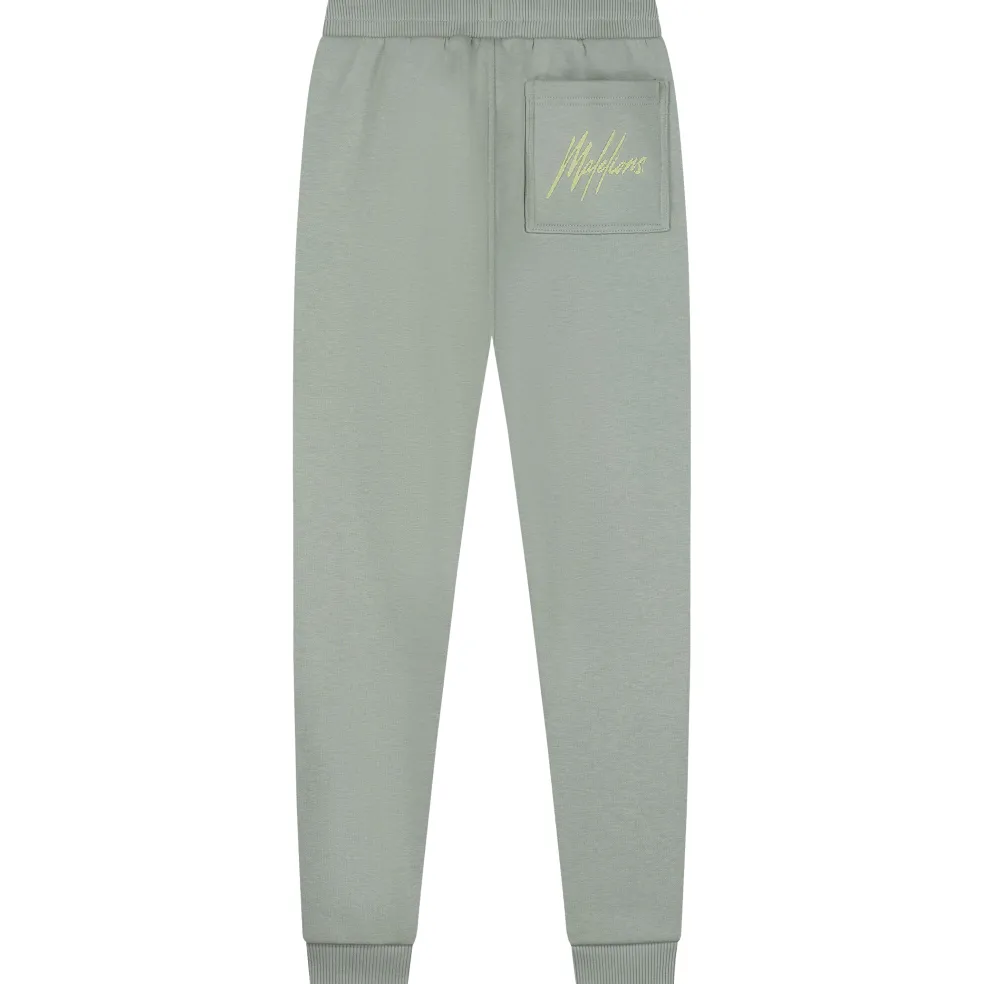 Malelions Striped Signature joggingbroek junior agave green