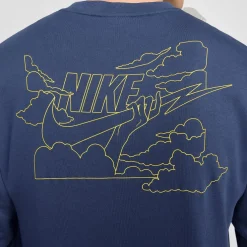 Nike Club FT Crew Bolt sweater heren midnight navy  lightening