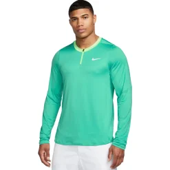 Nike Court Dri-FIT Advantage tennisshirt heren washed teal lime blast white
