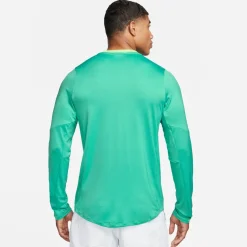 Nike Court Dri-FIT Advantage tennisshirt heren washed teal lime blast white