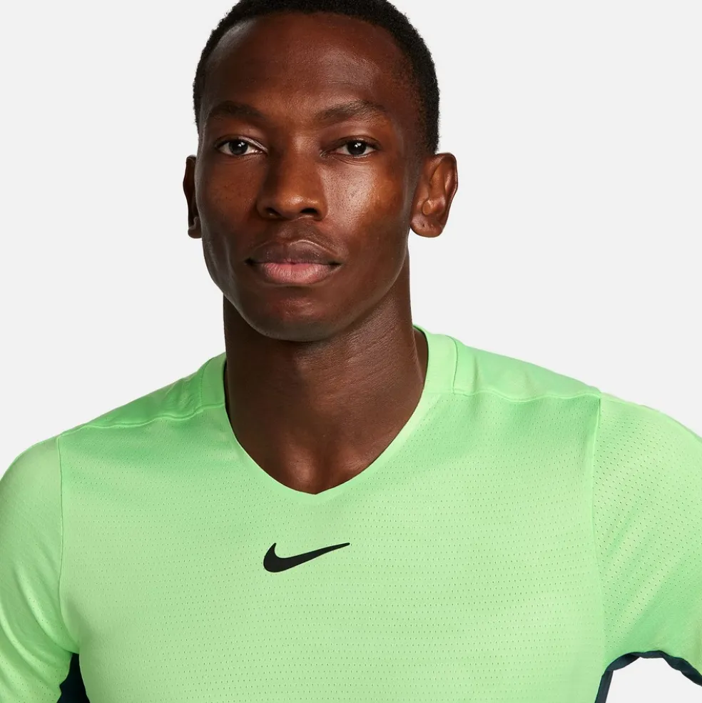 Nike Court Dri-FIT Advantage tennisshirt heren lime blast deep jungle black