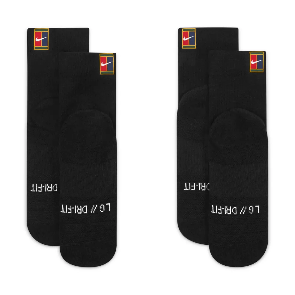 Nike Court Multiplier Max tennissokken heren 2-pack black