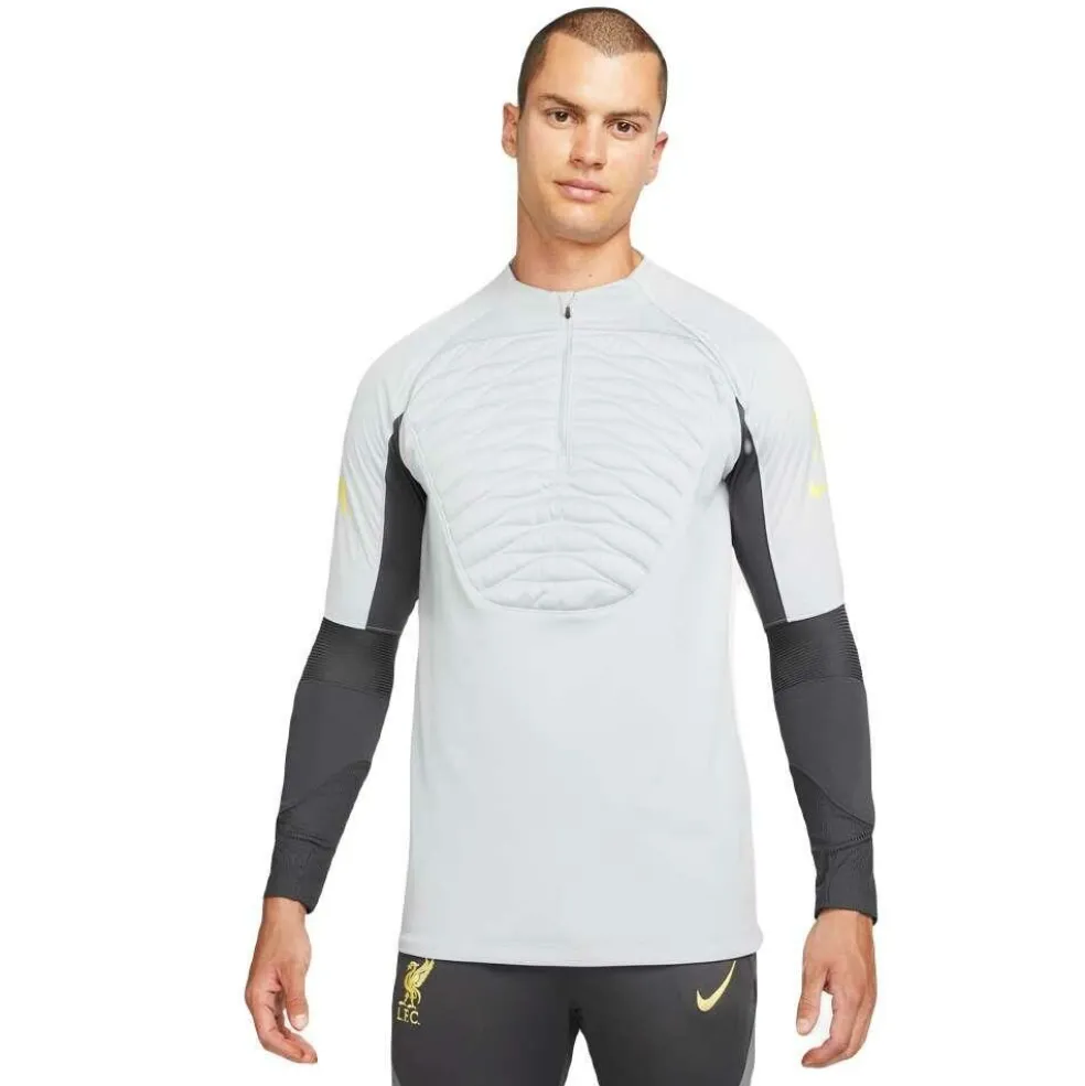 Nike Liverpool FC Strike Winter Warrior trainingsshirt heren wolf grey anthracite chrome yellow