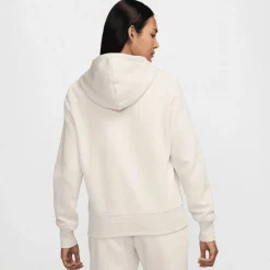 Nike Sportswear Phoenix Fleece Logo hoodie dames light  orewood brown white armor