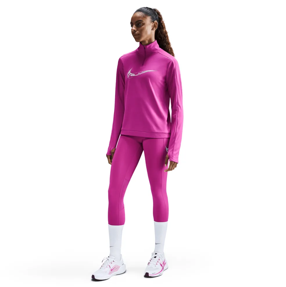Nike Swoosh hardloopshirt dames hot fuchsia light wild mango
