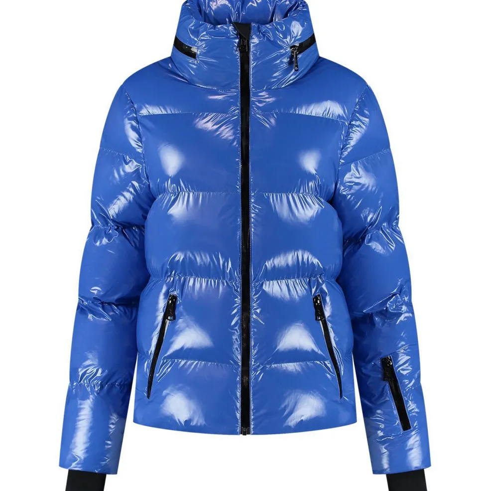 NIKKIE Gstaad Laquer winterjas dames dazzling blue
