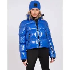 NIKKIE Gstaad Laquer winterjas dames dazzling blue