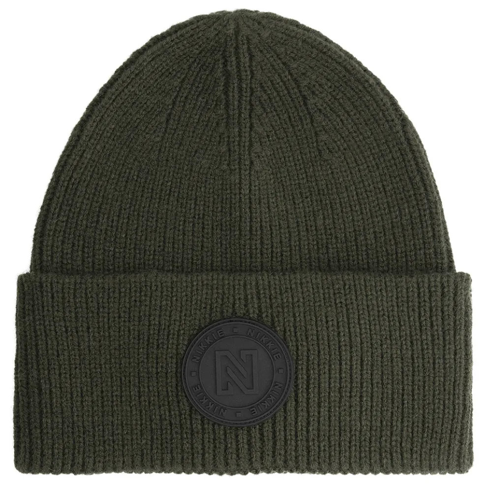 NIKKIE Round Patch muts dames forest green