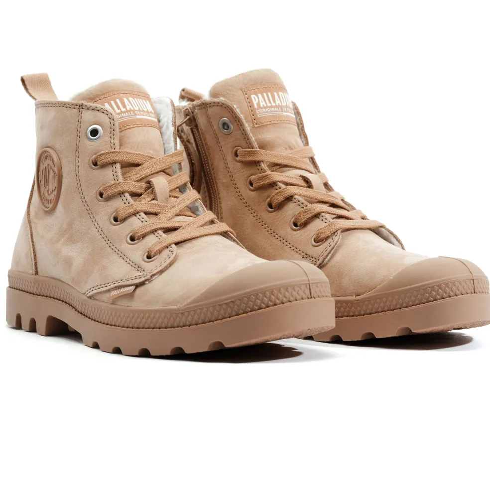Palladium Pampa Hi Zip WL schoenen dames nude brown