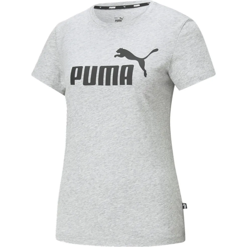 Puma Essentials Logo shirt dames light grey heather