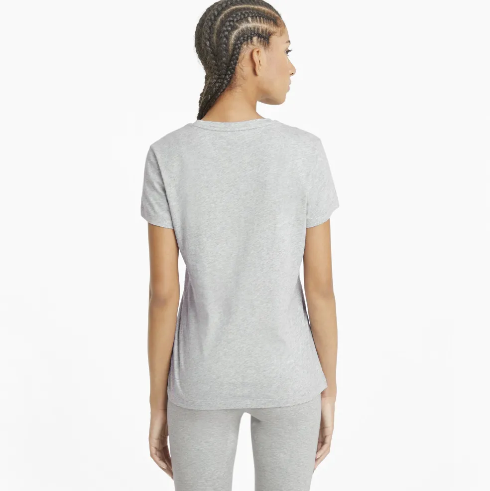Puma Essentials Logo shirt dames light grey heather