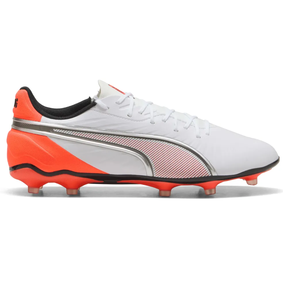 Puma King Match FG - AG voetbalschoenen PUMA white PUMA silver glowing red