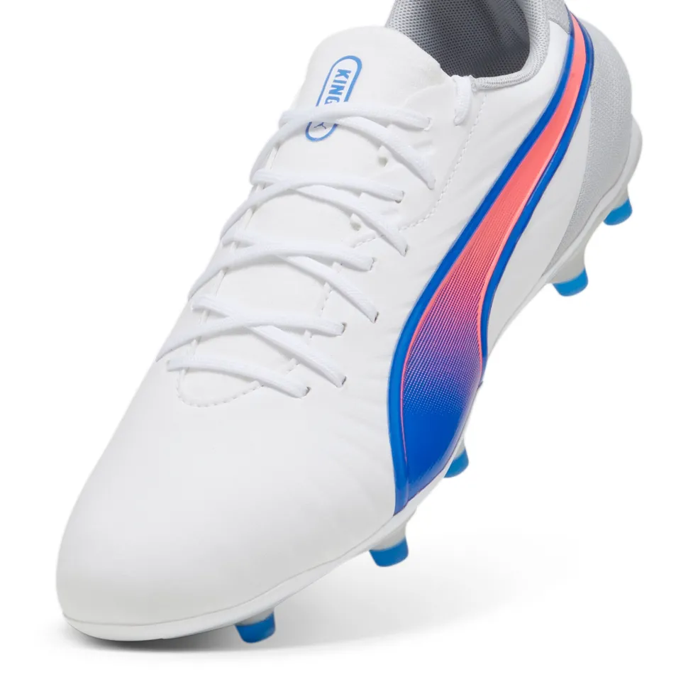 Puma KING MATCH FG AG voetbalschoenen heren PUMA white bluemazing flat light grey