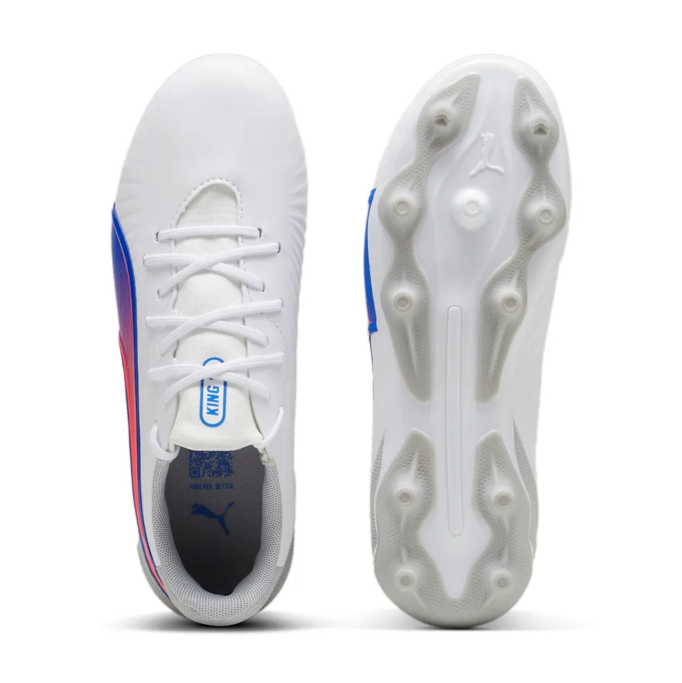 Puma KING MATCH FG AG voetbalschoenen junior PUMA white bluemazing flat light grey