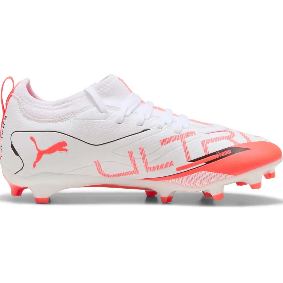 Puma ULTRA 5 MATCH FG AG voetbalschoenen junior PUMA white PUMA black glowing red