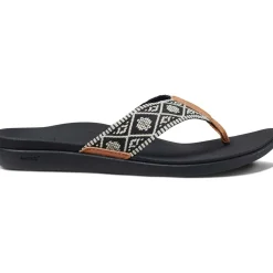 Reef Ortho Woven slippers dames black white