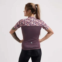 Rogelli Essential Graphic fietsshirt dames bordeaux coral