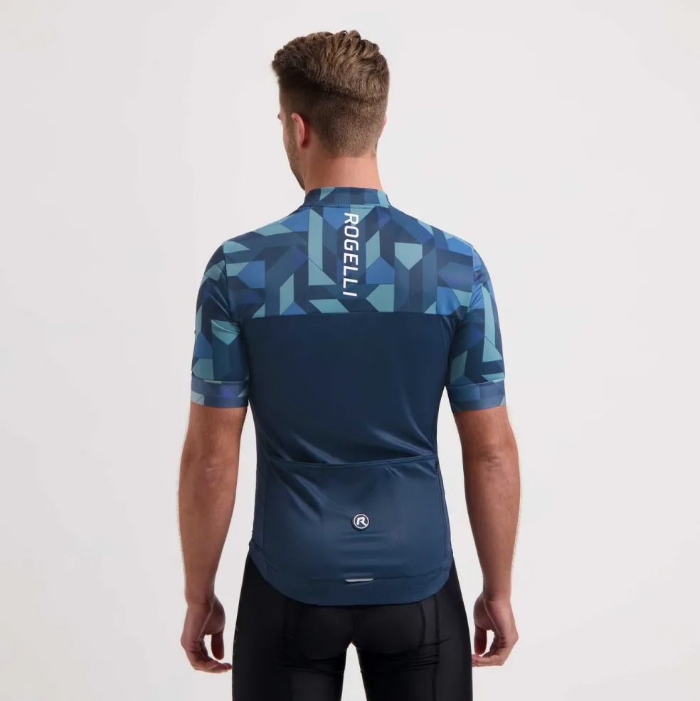 Rogelli Essential Graphic fietsshirt heren blauw