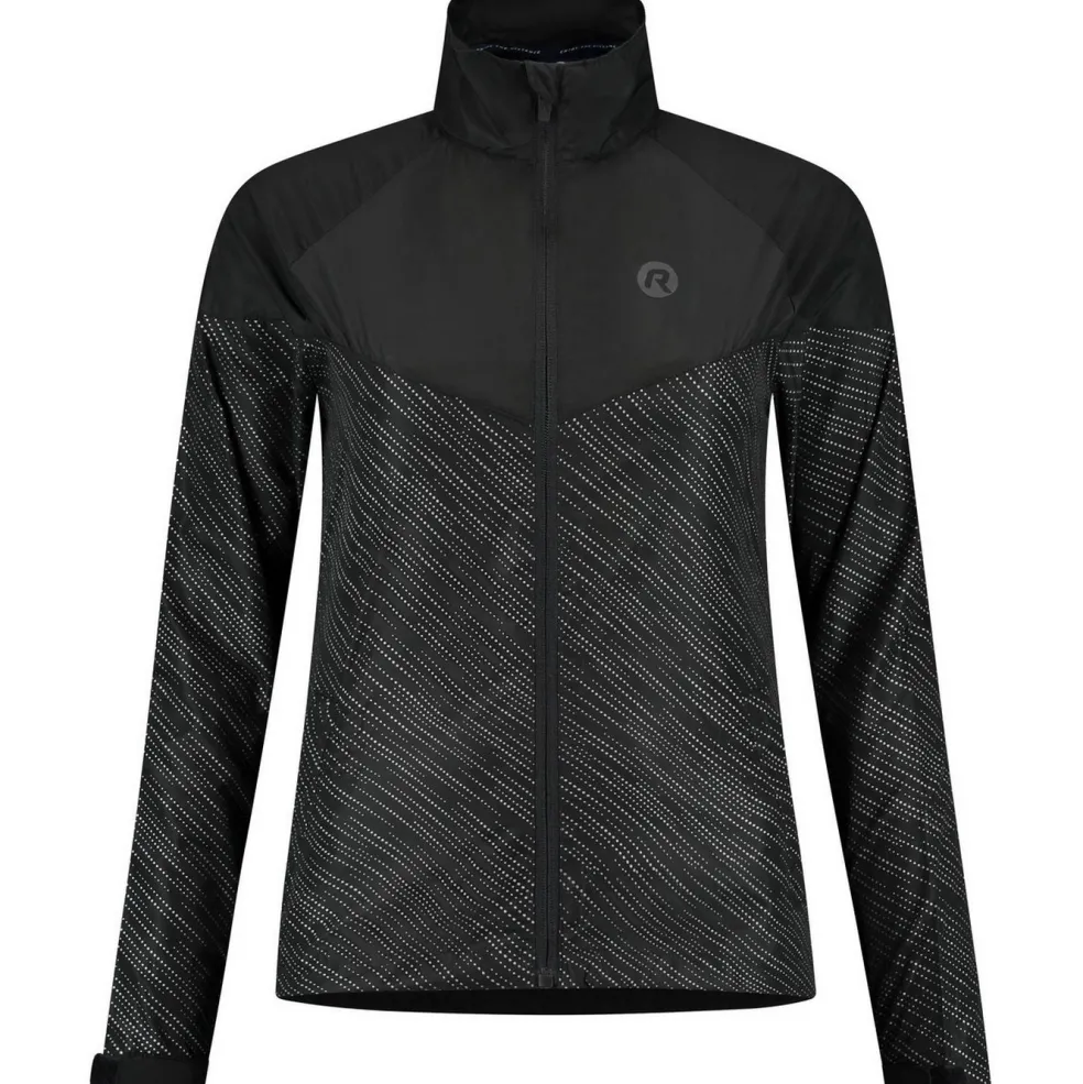 Rogelli Essential Hi Vis hardloopjack dames zwart reflection