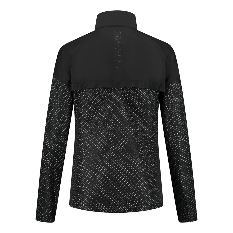 Rogelli Essential Hi Vis hardloopjack dames zwart reflection