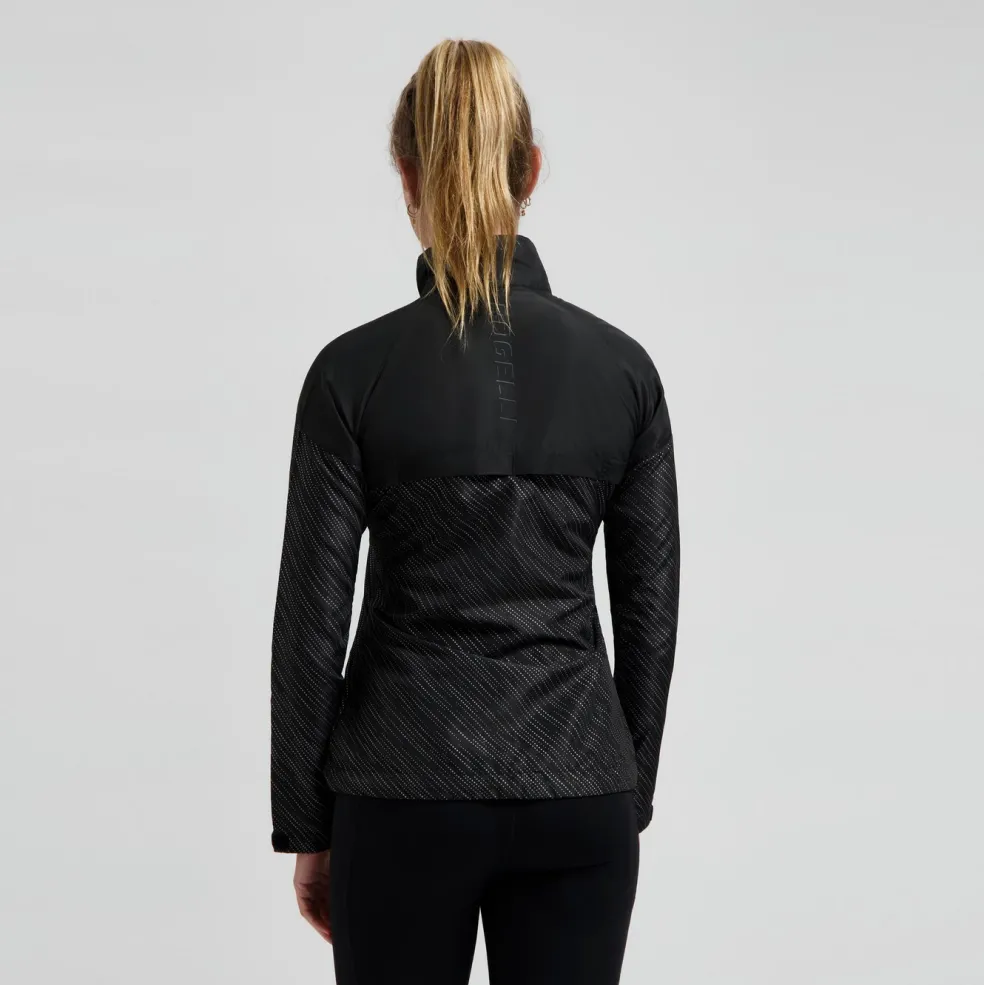 Rogelli Essential Hi Vis hardloopjack dames zwart reflection