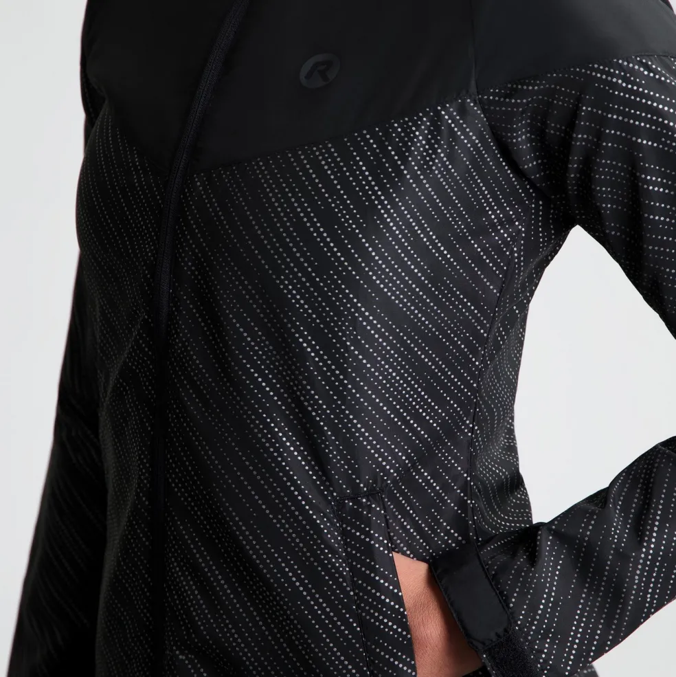 Rogelli Essential Hi Vis hardloopjack dames zwart reflection