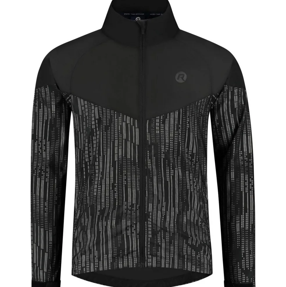 Rogelli Essential Hi Vis hardloopjack heren zwart reflection