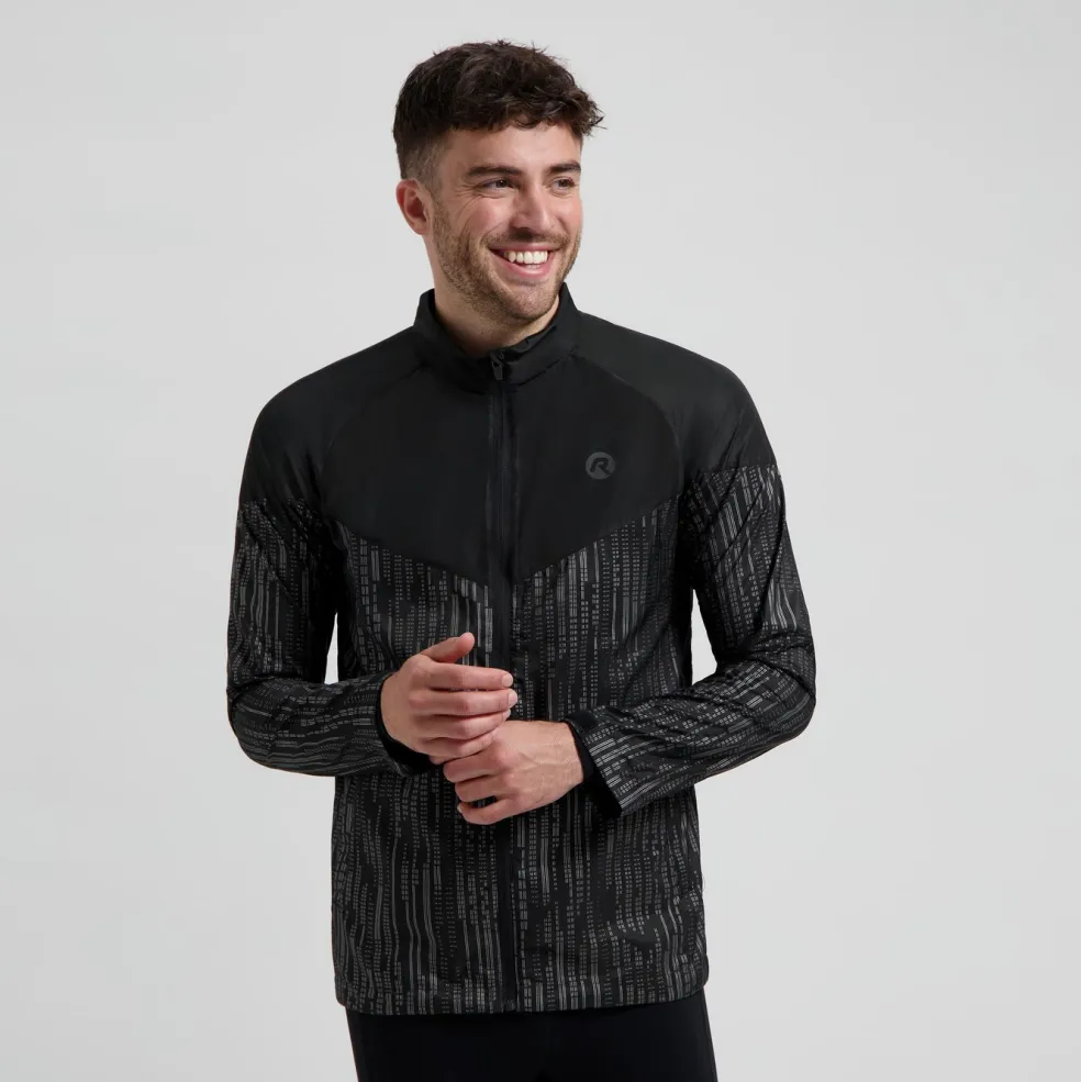 Rogelli Essential Hi Vis hardloopjack heren zwart reflection