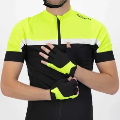 Rogelli Essentials fietshandschoenen heren zwart fluor  geel