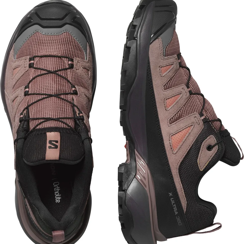 Salomon X ULTRA 360 LEATHER GORE-TEX wandelschoenen dames cognac peppercorn black