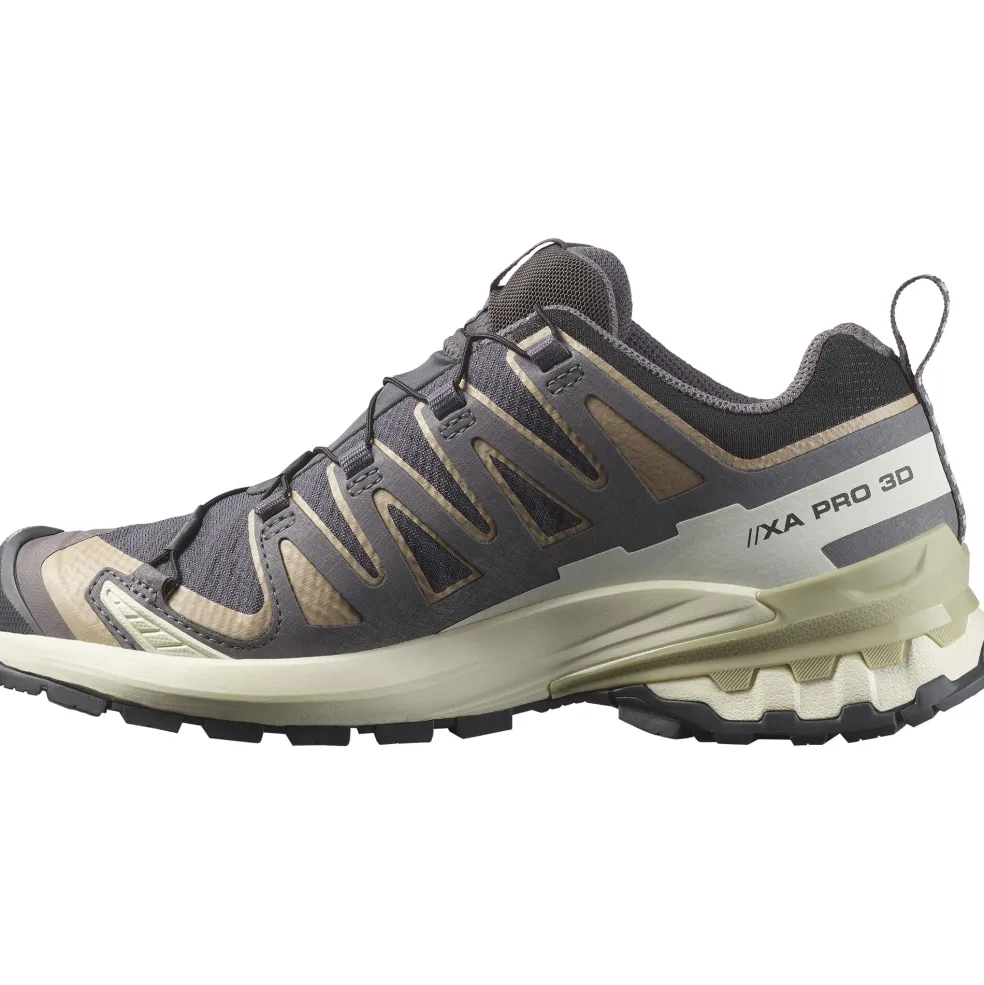 Salomon XA PRO 3D V9 GORE-TEX hardloopschoenen dames nine iron oxford tan alfalfa
