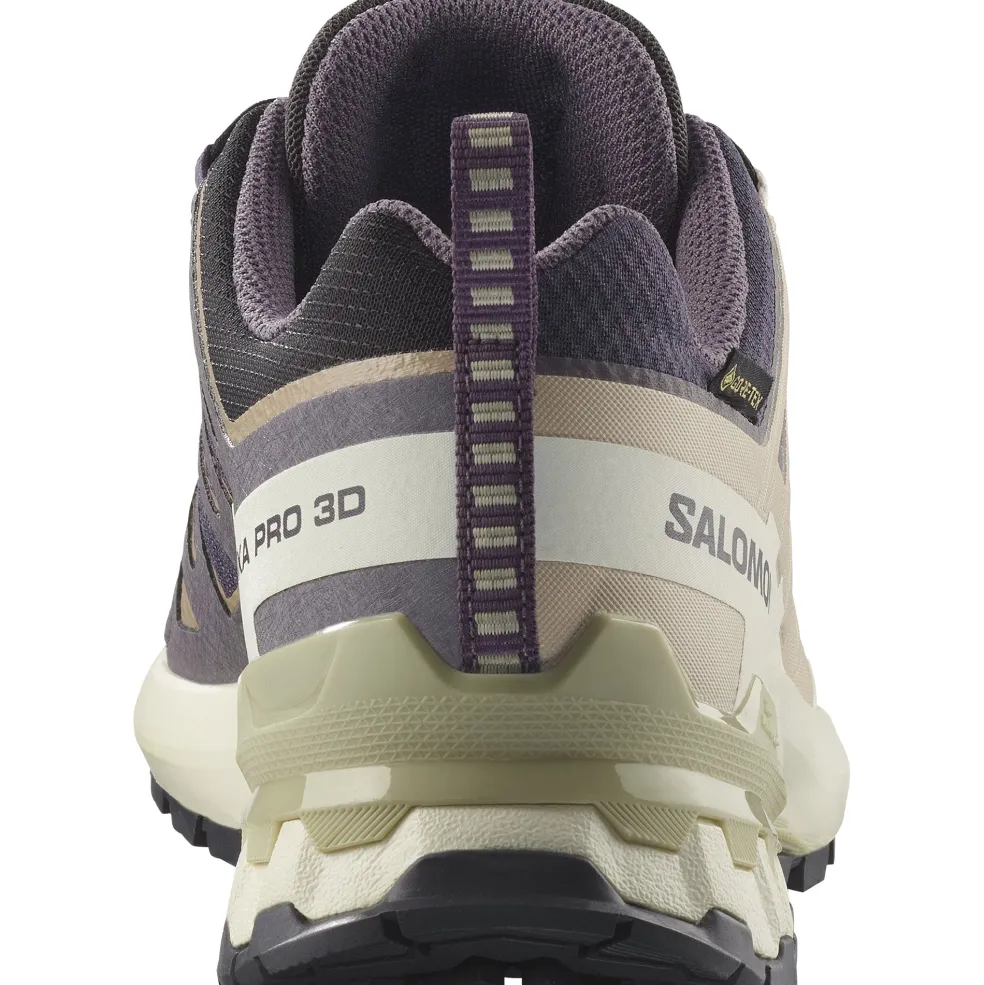 Salomon XA PRO 3D V9 GORE-TEX hardloopschoenen dames nine iron oxford tan alfalfa