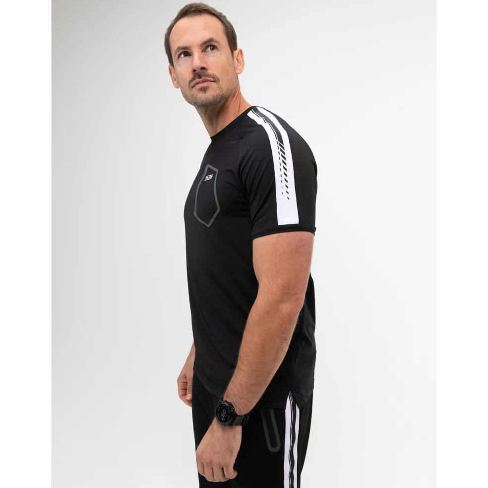 Sjeng Sports Sinclair tennisshirt heren black melange