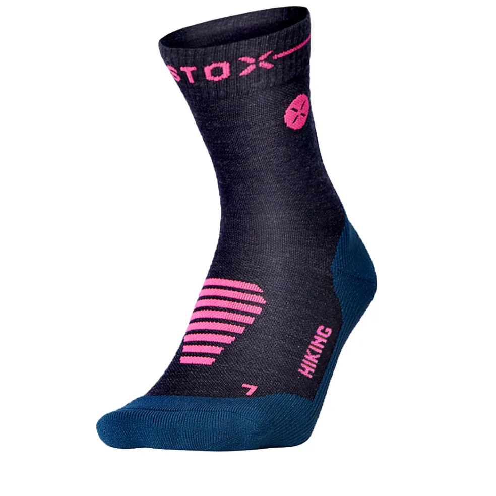 STOX Energy Socks Merino Hiking wandel compressiesokken dames dark blue pink