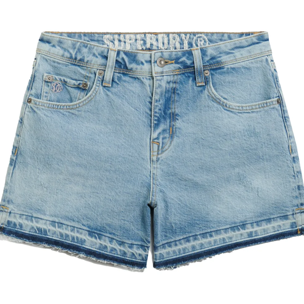 Superdry Cut Off short dames azure pale blue